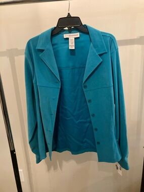 Sag Harbor Teal Button-Front Blazer